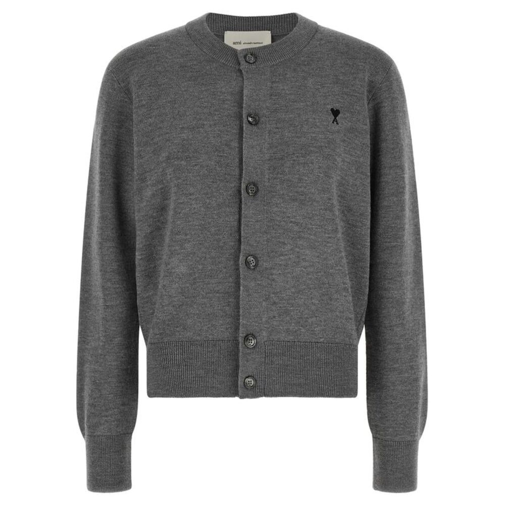 Ami Paris Gray Wool Women's Cardigan